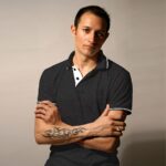 Ruffty Double Tipping Polo T-Shirt - Black Melange with White